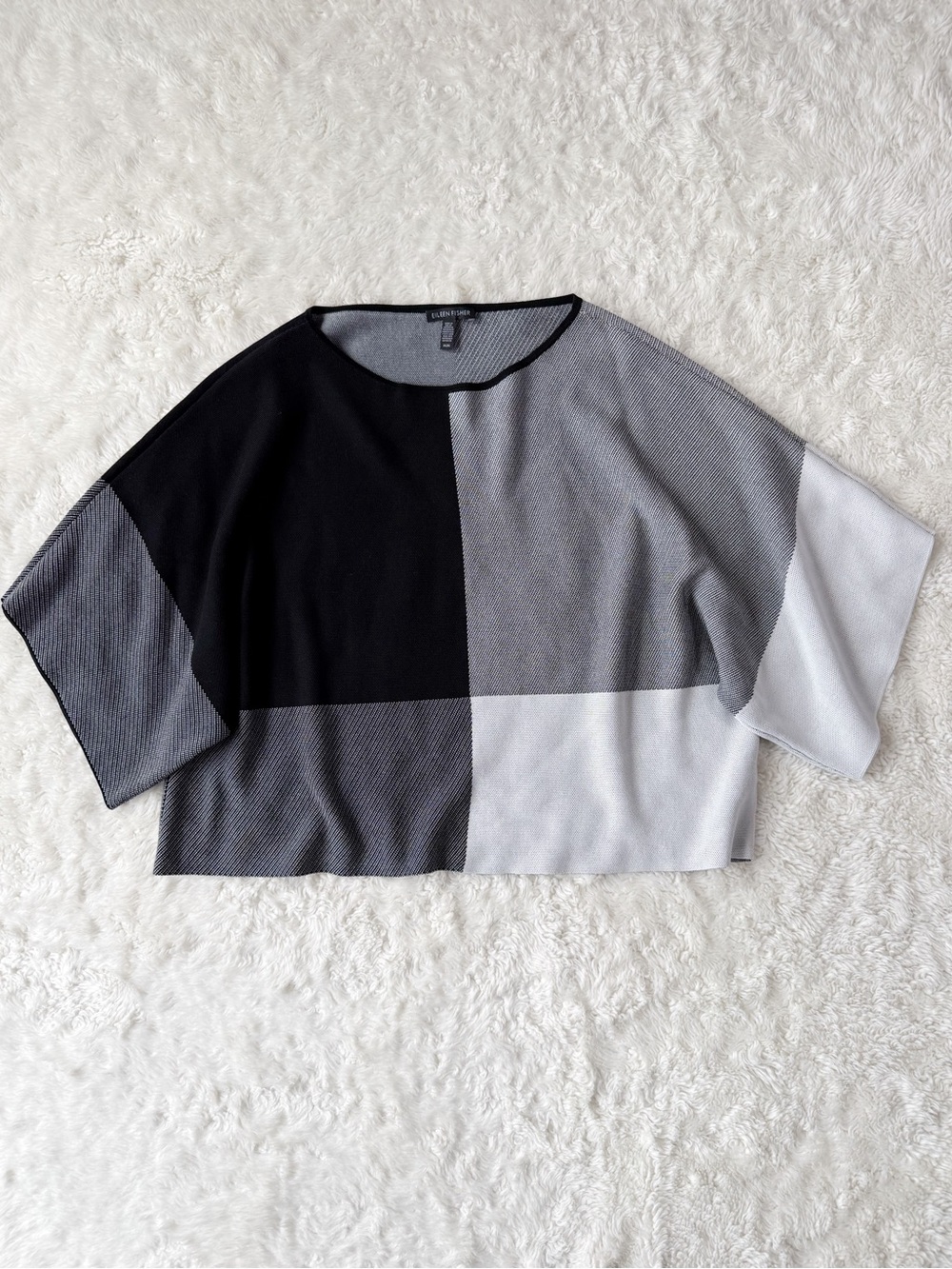 Eileen Fisher Woman Boxy Relax Fit Knit Top MEDIUM Minimal Classic Luxury Preppy